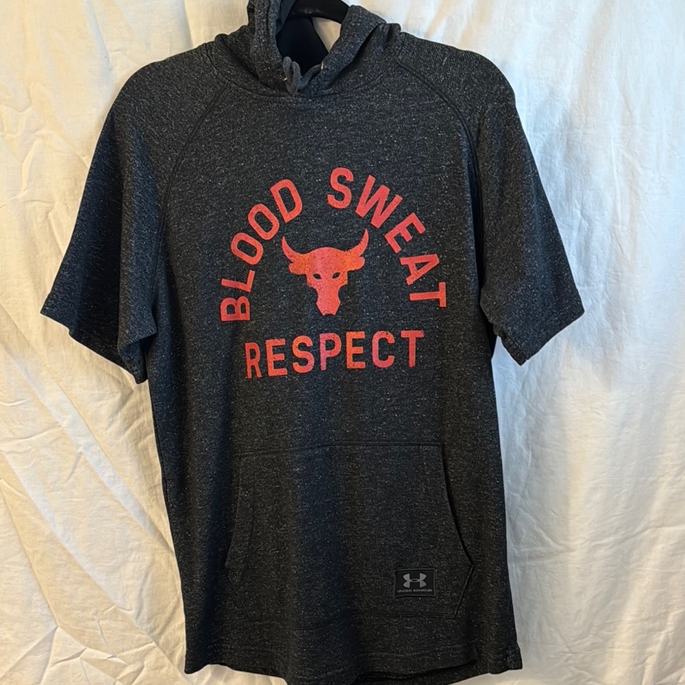 Under Armour Dark Gray Hoodie with Red Graphic